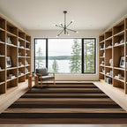 Rustic Brown Earth Tone Striped Rug