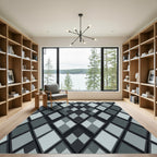 Monochromatic Diamond Tonal Overlay Rug