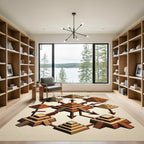 Isometric Terracotta Aztec Step Pyramid Rug