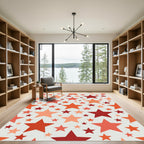 Orange Red Star Cluster Rug