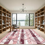 Pink Hearts with Vertical Stripes Rug