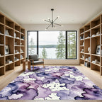 Ethereal Violet Watercolor Ink Blot Rug