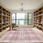 Rose Red Grid Illusion Rug