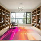Vibrant Sunset Gradient Abstract Horizon Rug