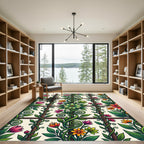 Vibrant Trellis Floral Climbing Vine Rug