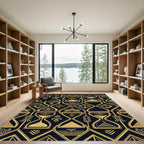 Golden Hourglass Geometric Repeat Rug
