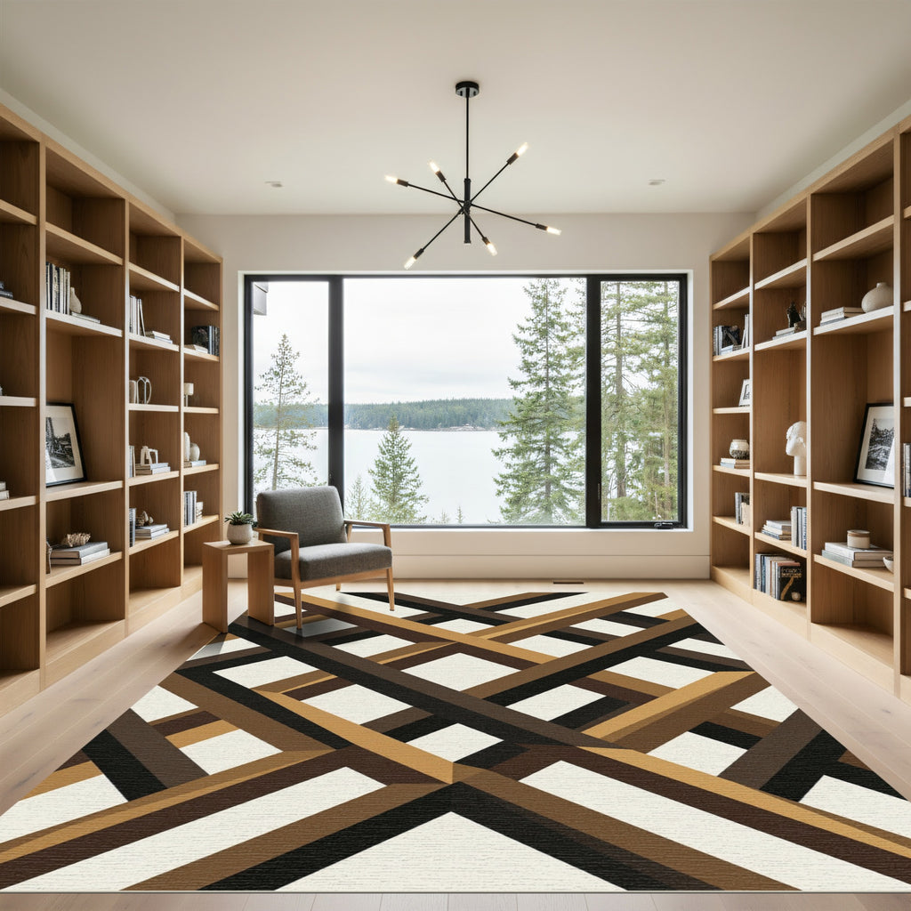Geometric Brown Interlaced Lattice Rug