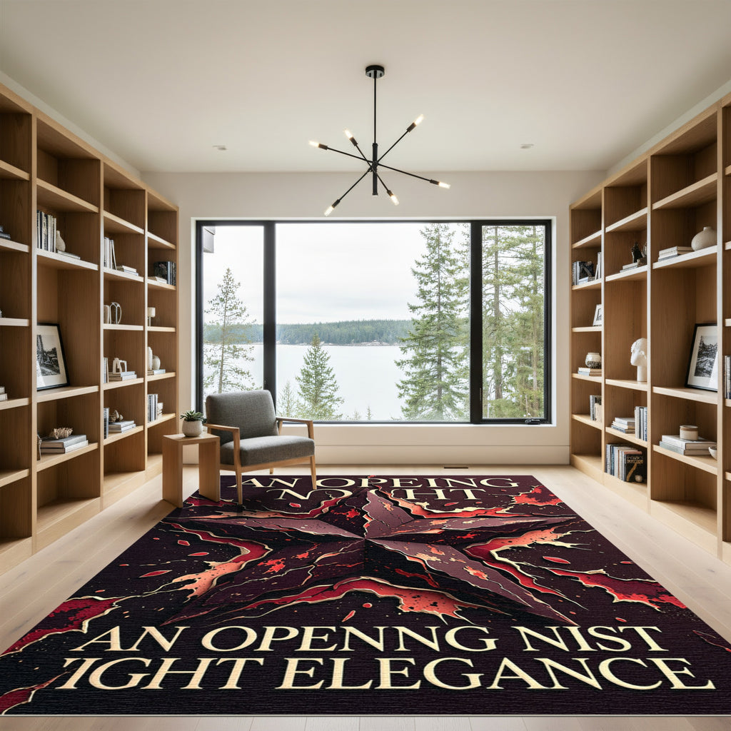 Crimson Starburst Fragment Rug