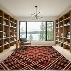 Crimson Gold Interlocking Lattice Rug