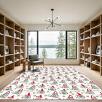 Festive Red Gnome Christmas Pattern Rug