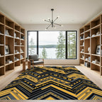 Yellow Corn and Cloud Zigzag Arrows Rug