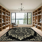 Golden Serpent Occult Hexagram Emblem Rug