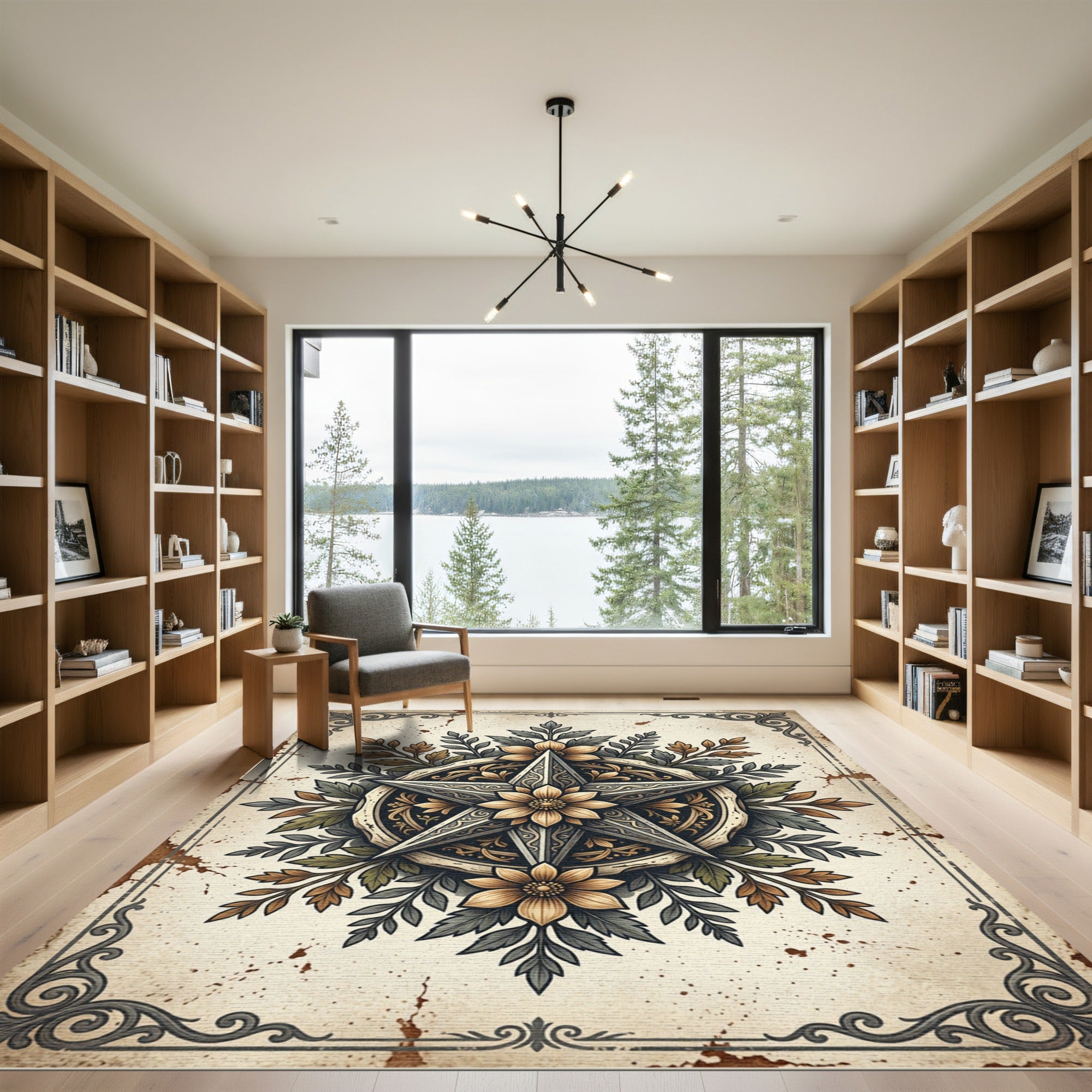 Earthy Star Floral Antique Ornament Rug