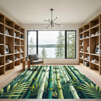 Green Bamboo Forest Foliage Rug