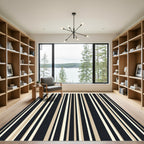 Monochrome Vertical Stripe Arrangement Rug