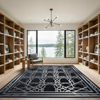 Elegant Silver Arched Lattice Frame Rug