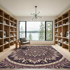 Ornate Lilac Sunburst Mandala Rug