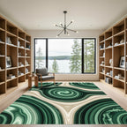 Emerald Green Swirling Agate Rug