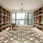 Earthy Brown Woven Lattice Rug