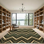 Earth Tone Chevron Boho Geometric Zigzag Rug