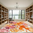 Vibrant Warm Watercolor Ink Splatter Rug