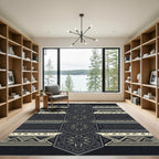Sophisticated Dark Gray Geometric Hexagon Rug