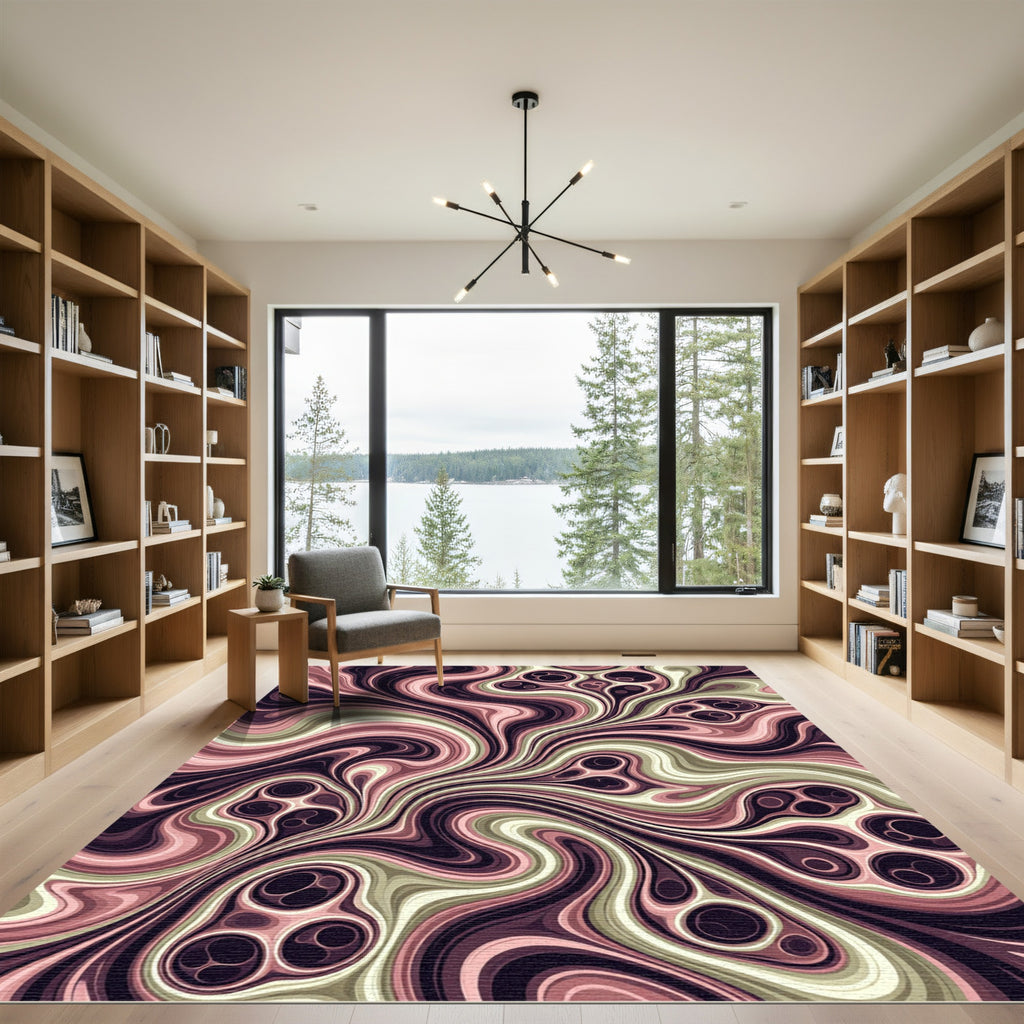 Pink Swirl Organic Cells Rug