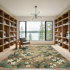 Creamy White Blossom Branch Composition Rug