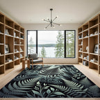 Mist Forest Botanical Fern Shadow Rug