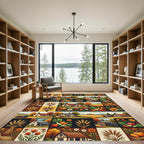 Autumnal Harvest Farmhouse Patchwork Decor Rug