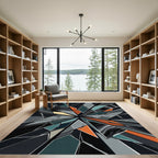 Modern Geometric Shattered Glass Rug