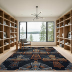 Ornate Gray Copper Celtic Cross Rug