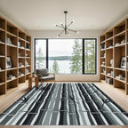 Monochromatic Bamboo Grove Silhouette Rug