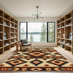 Bold Earthy Geometric Southwest Diamond Rug