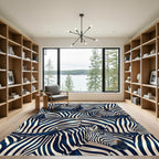 Midnight Blue Zebra Herd Rug