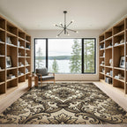 Vintage Beige Acanthus Scroll Rug