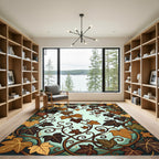 Autumn Leaf Vine Swirl Accent Rug