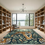 Majestic Tiger Jungle Foliage Rug