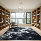 Ethereal White Smoke Swirl Rug