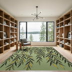 Serene Sage Willow Branch Foliage Rug
