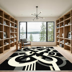 Monochromatic Bold Geometric Interlocking Loops Rug