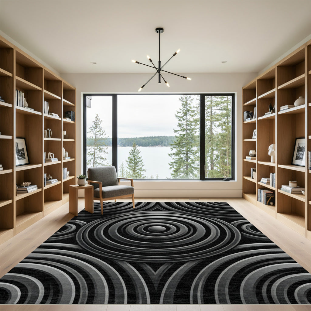 Monochromatic Circular Ripple Geometric Rug