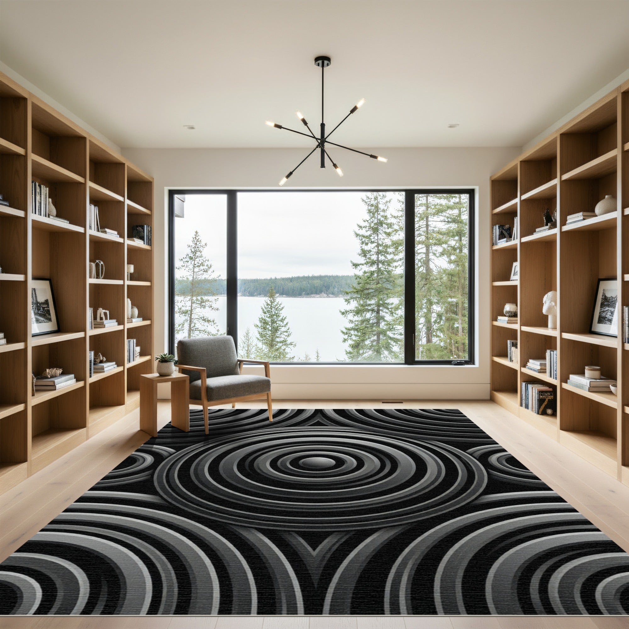 Monochromatic Circular Ripple Geometric Rug