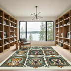 Safari Animal Portrait Gallery Art Rug
