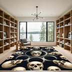 Celestial Skull Eclipse Gothic Focal Point Rug