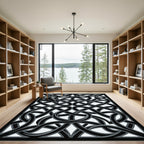Black Gray Interlocking Knot Rug