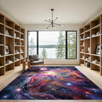 Vibrant Cosmic Nebula Swirl Rug