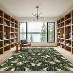Whimsical Sage Green Butterfly Meadow Rug