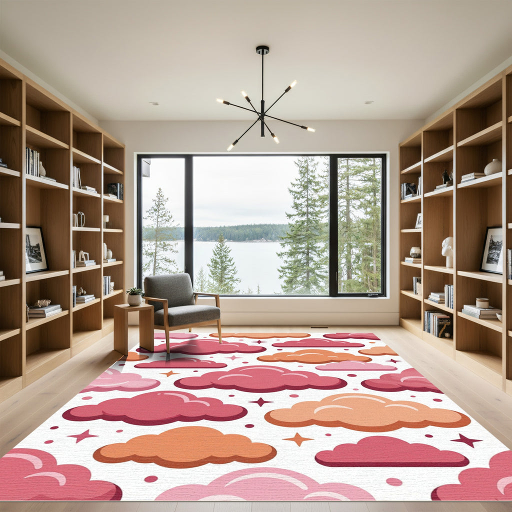 Pink Orange Cloud Sprinkle Array Rug