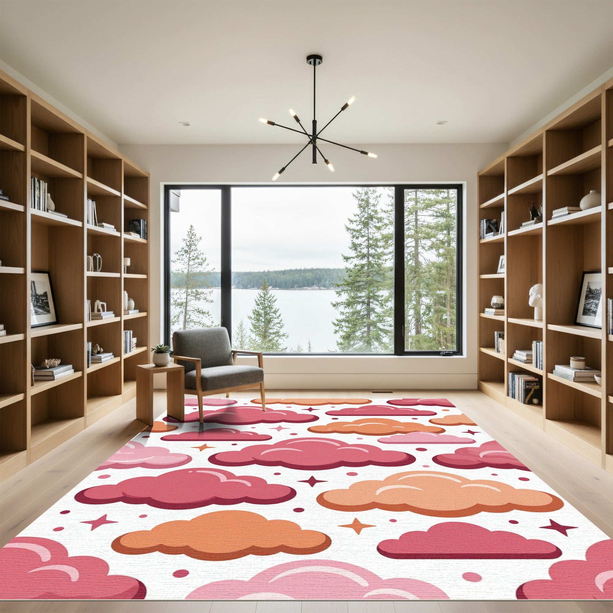 Pink Orange Cloud Sprinkle Array Rug